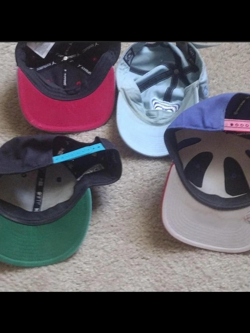 Assorted Vintage Baseball Caps - Teal, Purple, Gray, Black $8